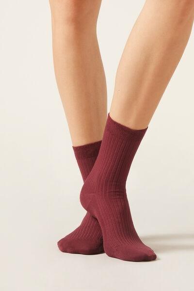 Red Cashmere Short Socks, , medium