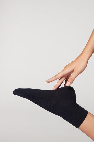 Blue Cashmere Short Socks, , large image number 0