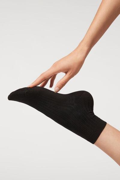 Black Cashmere Short Socks, , large image number 0
