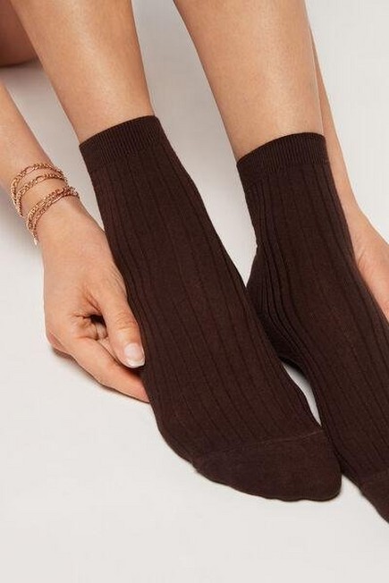Calzedonia - Brown Short Socks With Cashmere