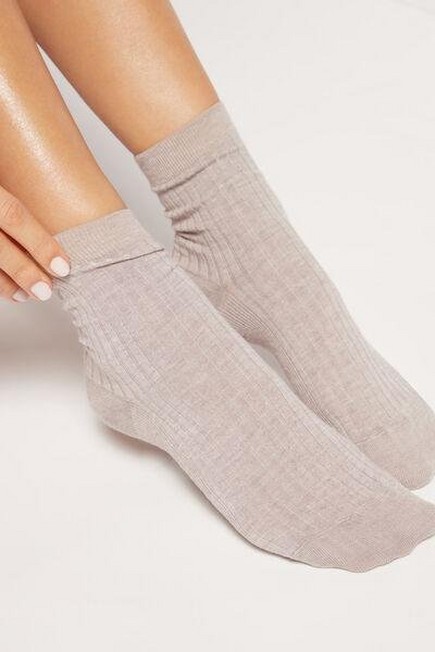 Calzedonia - Natural Sand Blend Short Socks With Cashmere, Women