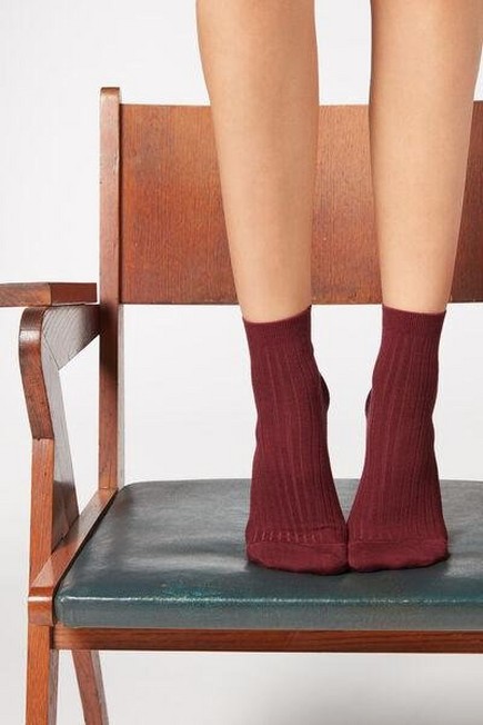 Calzedonia - Rhubarb Red Short Socks With Cashmere, Women