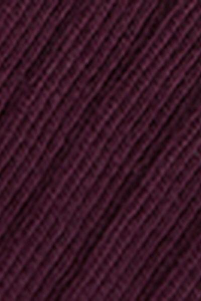 Burgundy Ribbed Short Cotton Socks, 5501_174D, medium