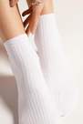 WHITE Ribbed Short Socks