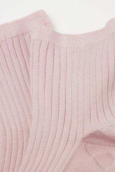 Pink Ribbed Short Socks, , large image number 1