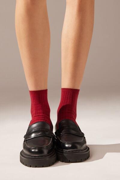 Calzedonia - Red Ribbed Short Socks