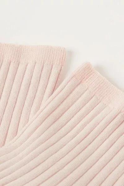 Pink Ribbed Short Cotton Socks, No Colour, large image number 2