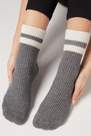 Mid Grey Blend Non-Slip Socks, Women