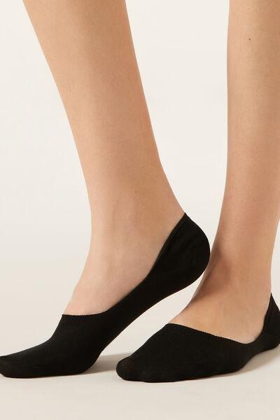 Black Stretch Invisible Socks, , large image number 0