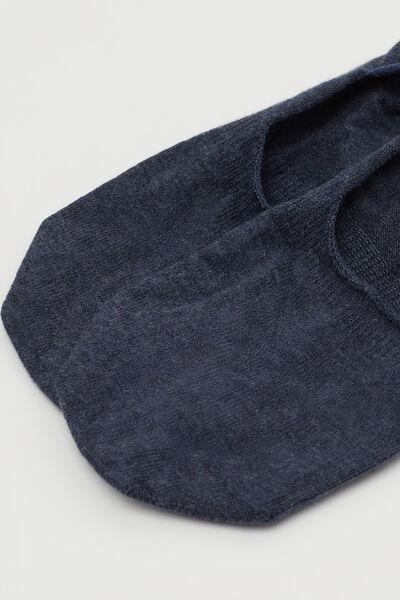 Navy Invisible Cotton Socks, Blue Denim, large image number 1