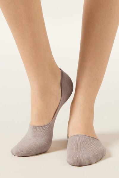 Beige Unisex Invisible Cotton Socks, Beige Blend, medium