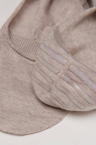 Beige Unisex Invisible Cotton Socks, Beige Blend, large image number 1