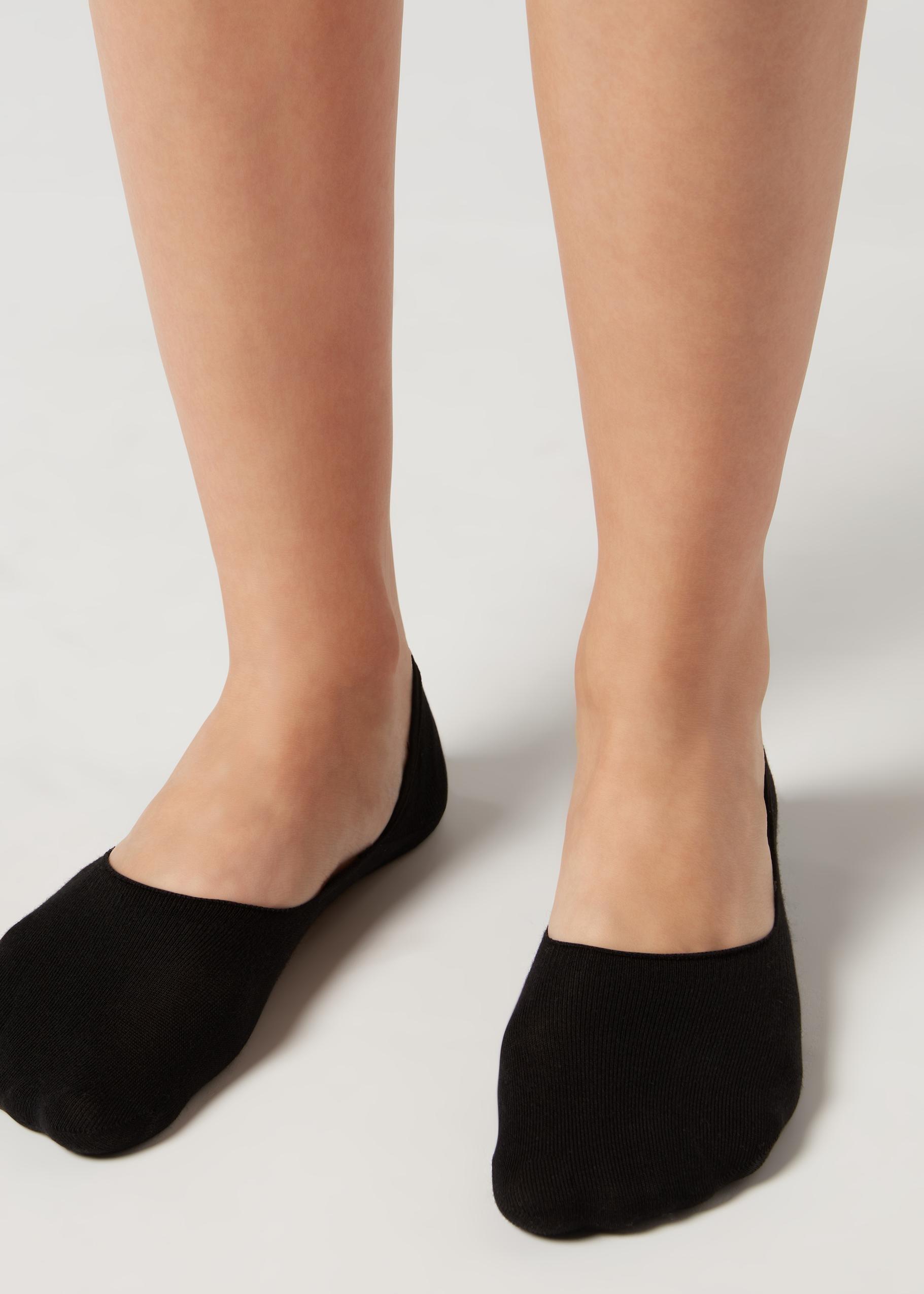 Calzedonia - Black Cotton Invisible Socks, Unisex