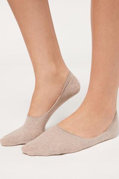 Beige Blend Unisex Cotton Invisible Socks, , large image number 0