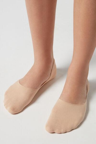 Beige Cotton Invisible Socks, Unisex, , large image number 2