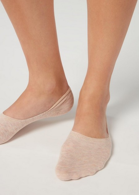 Calzedonia - Shell Beige Cotton Invisible Socks, Unisex ,Women