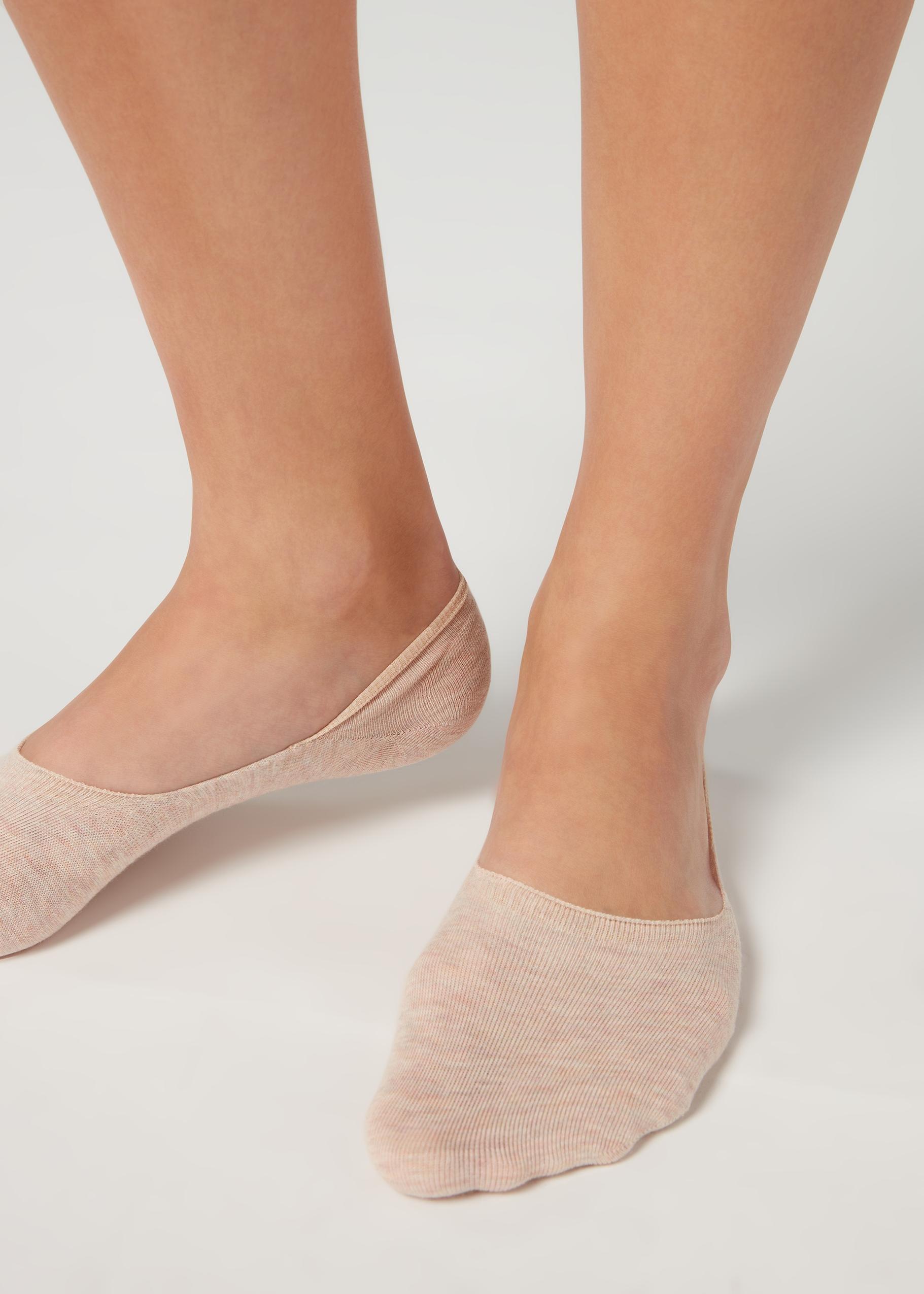 Shell Beige Cotton Invisible Socks, Unisex ,Women, , large image number 1