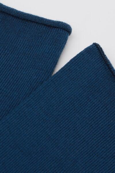Blue Raw Edge Wool Short Socks, 5501_609D, large image number 1