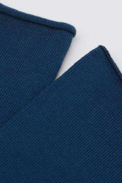 Blue Raw Edge Wool Short Socks, 5501_609D, medium