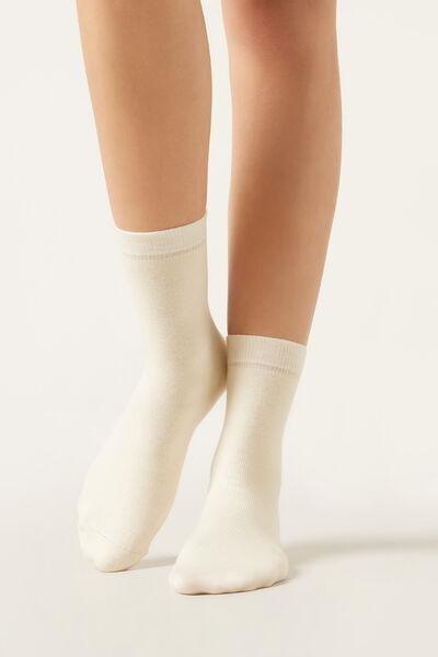 White Wool And Cotton Socks, , medium