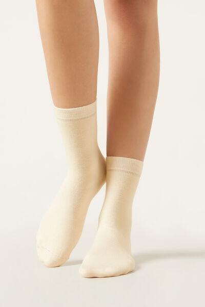 White Wool And Cotton Socks, Milk White, large image number 0
