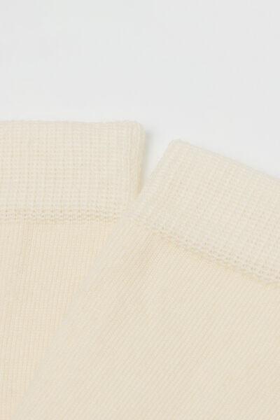 White Wool And Cotton Socks, Milk White, large image number 1