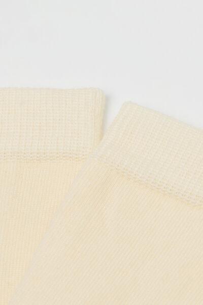 White Wool And Cotton Socks, Milk White, large image number 1