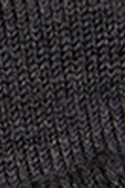 Grey Wool And Cotton Short Socks, Charcoal Grey Blend, large image number 2