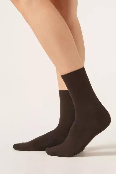 Maroon Wool And Cotton Short Socks, Brown, large image number 1