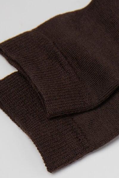 Maroon Wool And Cotton Short Socks, Brown, large image number 2