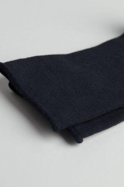 Blue Wool And Cotton Short Socks - One-Size, Blue, large image number 2