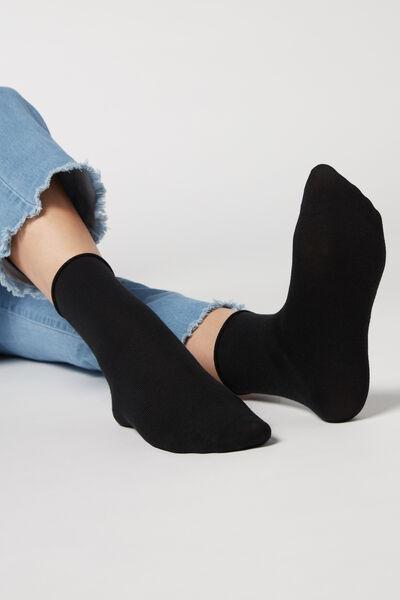 Calzedonia Black Wool And Cotton Short Socks - One-Size