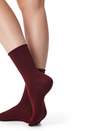 Burgundy Red Wool and Cotton Short Socks
