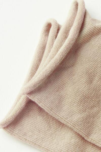 Beige Wool And Cotton Short Socks, 5501_9603, large image number 1