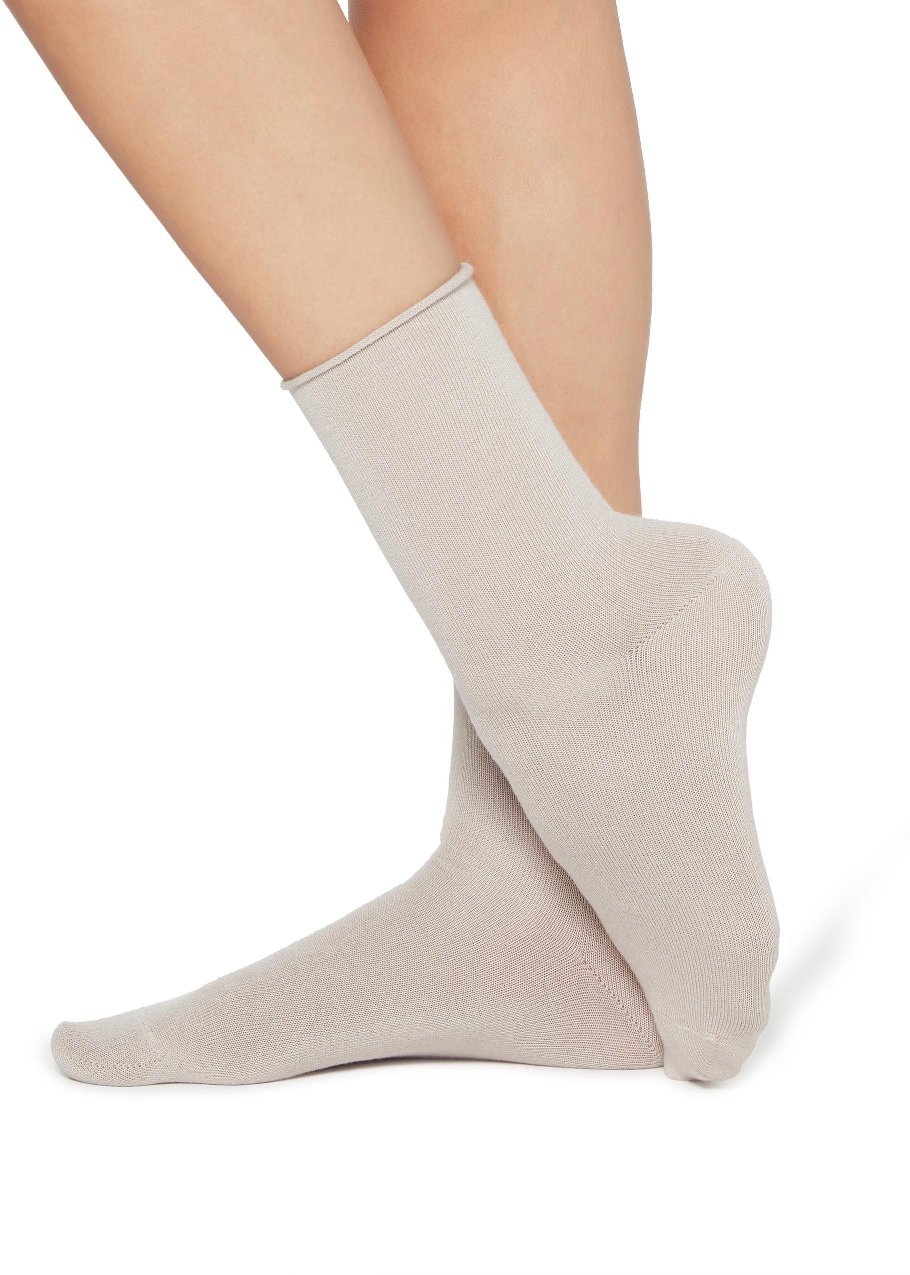 Plaster Grey Wool And Cotton Short Socks, Women - One-Size, , large image number 0