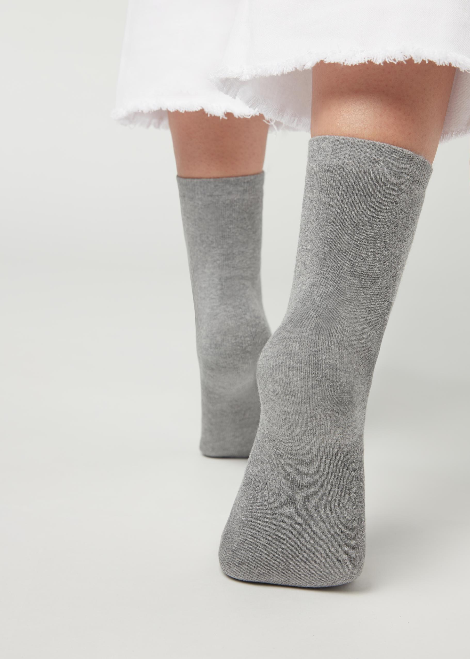 Grey Short Thermal Socks, Grey Blend, large image number 1