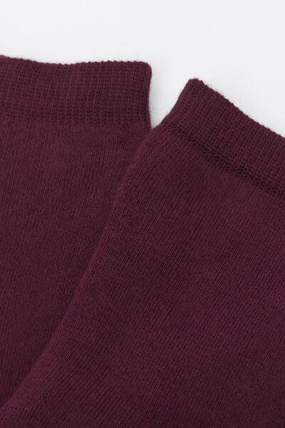 Burgundy Short Cotton Thermal Socks, 5501_174D, large image number 1
