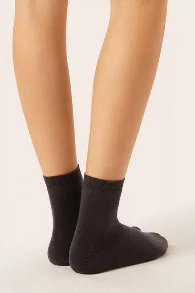 Brown Short Thermal Cotton Socks, 5501_611D, medium