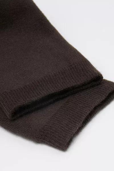 Brown Short Thermal Cotton Socks, 5501_611D, medium
