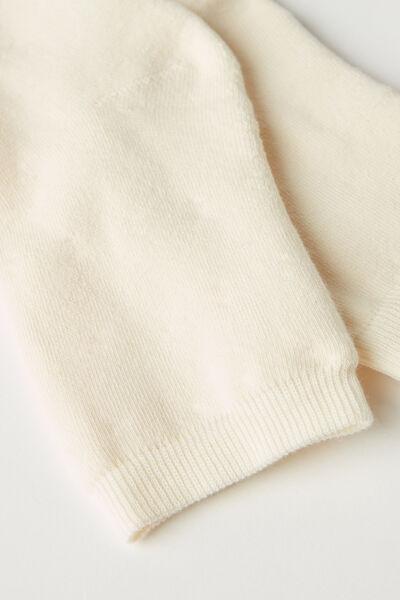 White Short Cotton Thermal Socks, Milk White, large image number 1