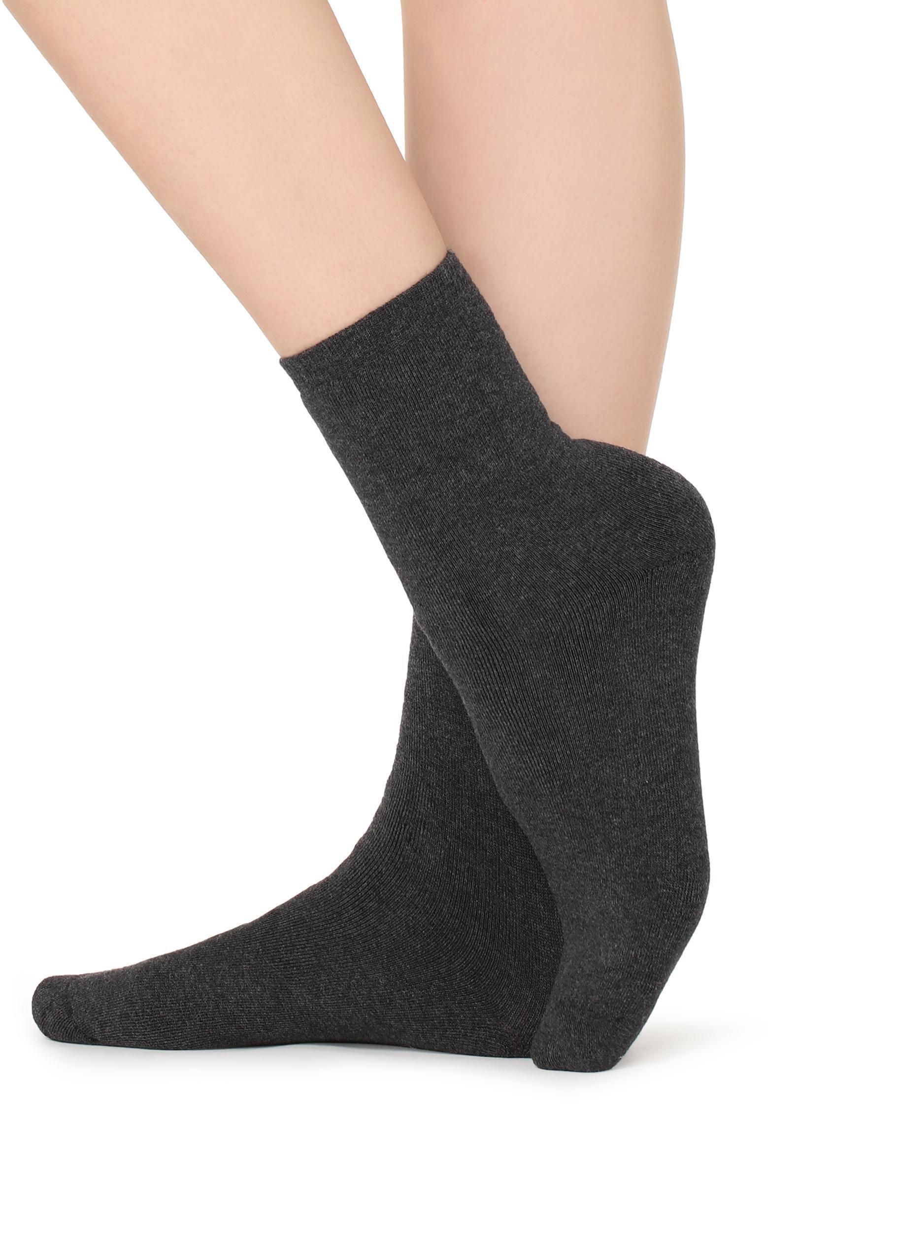 Black Short Thermal Socks, Charcoal Grey Blend, large image number 0