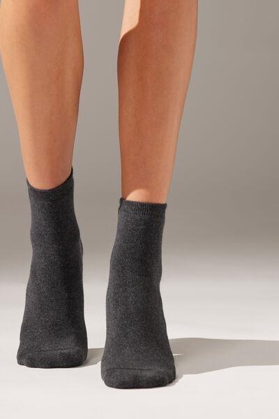 Black Short Thermal Socks, Charcoal Grey Blend, large image number 0