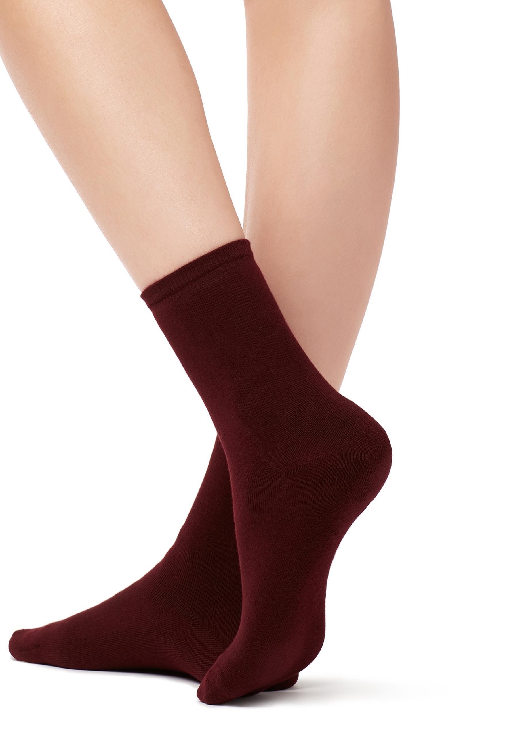 Red Short Cotton Thermal Socks, 5501_810, large image number 0