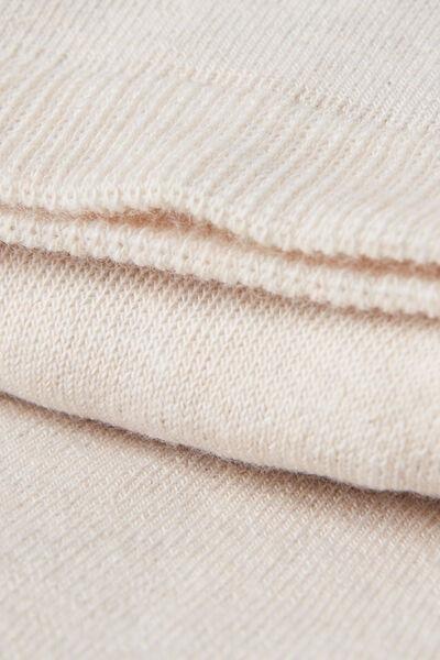 Natural Vanilla Short Cotton Thermal Socks, No Colour, large image number 1