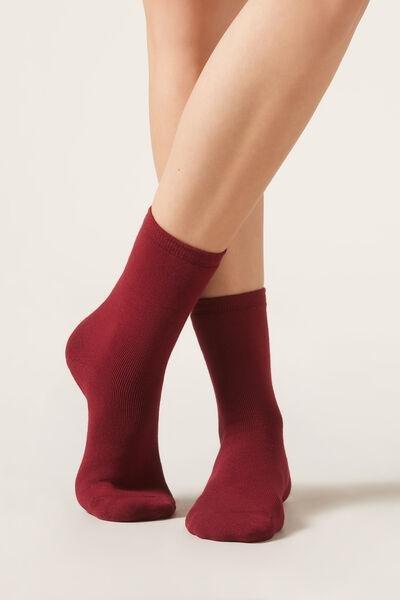Burgundy Short Thermal Socks, Dark Red, large image number 0