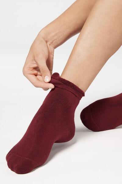 Red Short Cotton Thermal Socks ,Women, 5501_958, large image number 0