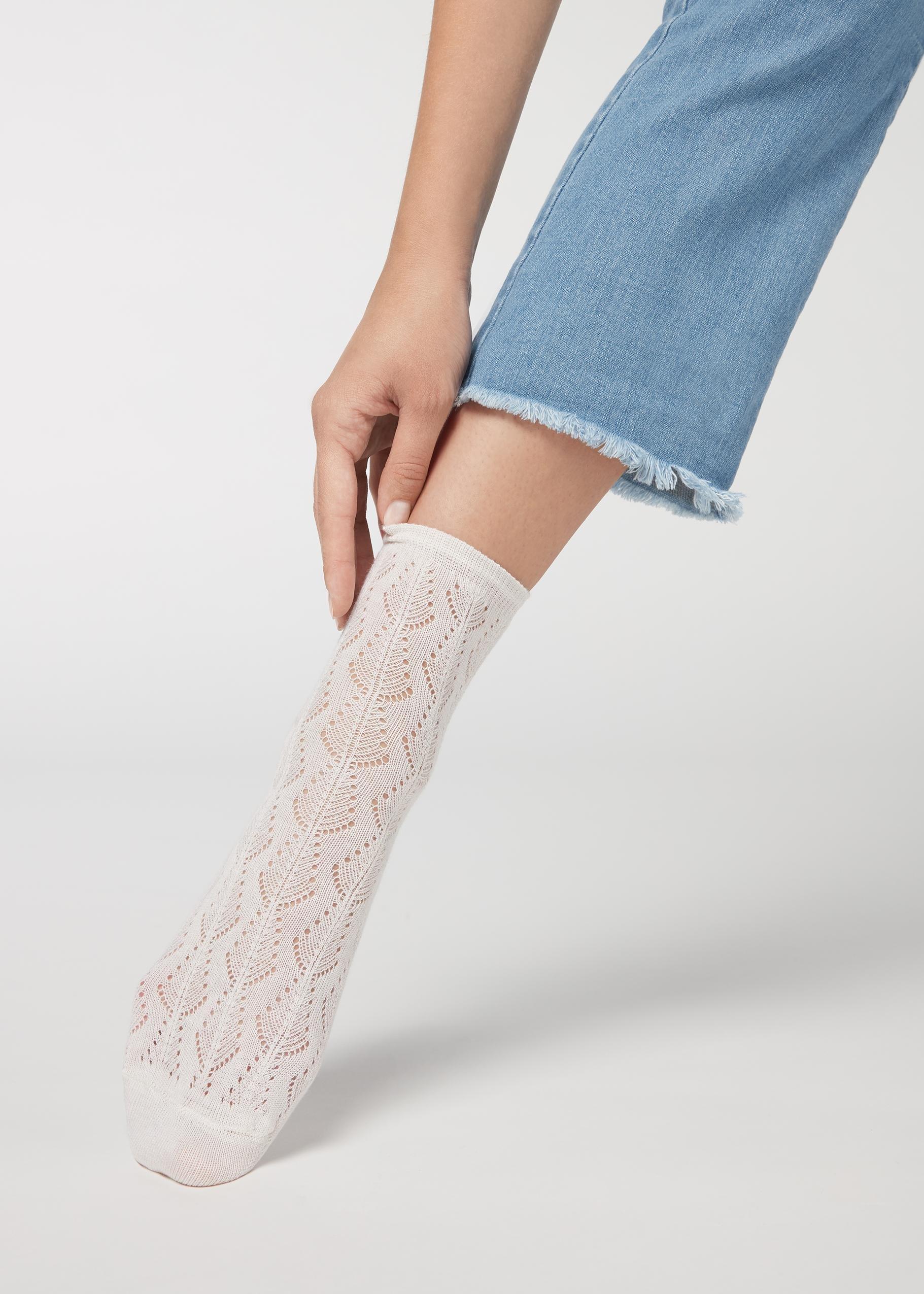 Calzedonia - Cream Openwork Cotton Socks