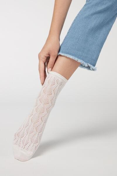 Calzedonia - Cream Openwork Cotton Socks