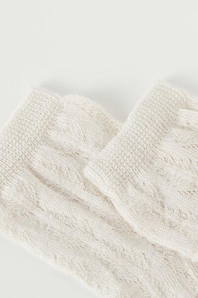 Cream Openwork Socks, , large image number 2