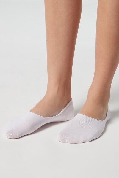 White Cotton Invisible Socks, Unisex, , large image number 0
